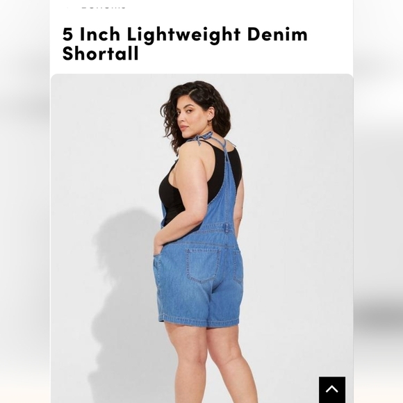 Torrid overalls, Lightweight Denim Short overalls, jumpsuit plus size 26 - Picture 4 of 6